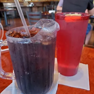 two beverages on a table