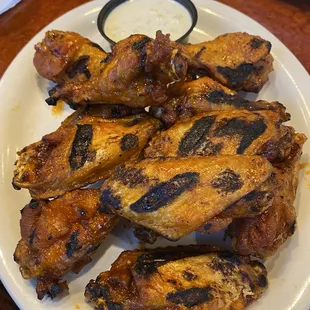 Grilled honey hot wings. Awww yeah.