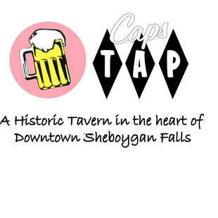 a mug of beer and the words, a historic tavern in the heart of downtown sheboygan falls
