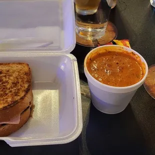 Simcoe Session IPA w/Swiss Piggy and Tomato Basil Soup from Jessie Lou&apos;s.  Great mix :)