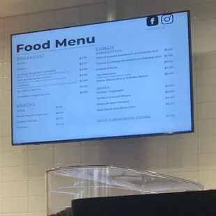 Food menu