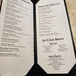 Cocktail Menu and Beer