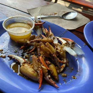 Crab claws; the kid liked it.