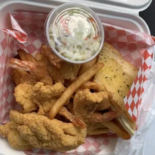 Catfish and shrimp. Delicious