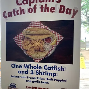 Advertisement for the whole catfish.