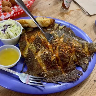 Whole Flounder Broiled