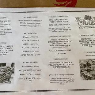the menu