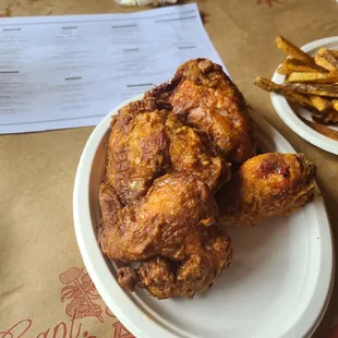 fried chicken and french fries