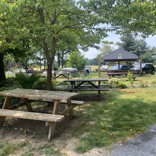 Outdoor seating in shade!