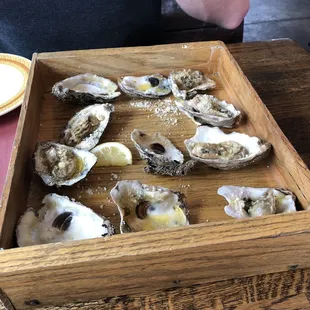 Parmesan-roasted oysters.