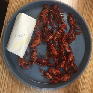 Crawfish (1 lb) and a shrimp po'boy