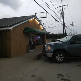 a truck parked outside
