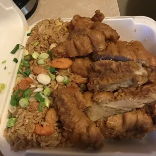 Huge portion of sweet and sour chicken