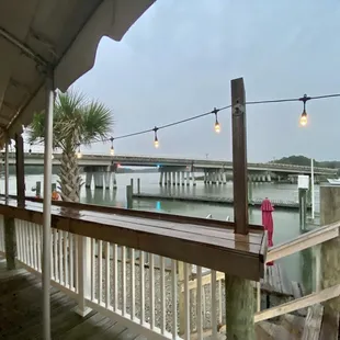 ows a view of the dock from the deck