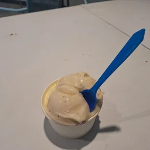 Double scoop of strawberry and vanilla