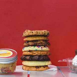 Captain Cookie &amp; the Milkman's Cookies, Edible Cookie Dough and Ice Cream Sandwich