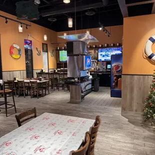 the dining area of a restaurant