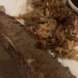 Brisket and pulled pork