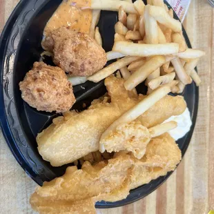 Yummy freshly made fish. Try it with the malt vinegar like the Brits eat it!