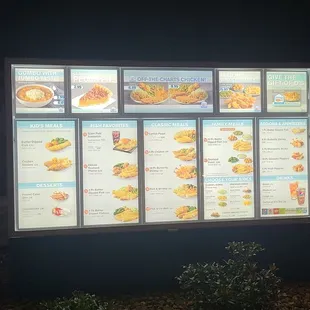 Drive thru menu