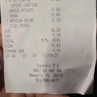 The wrong receipt being over charged