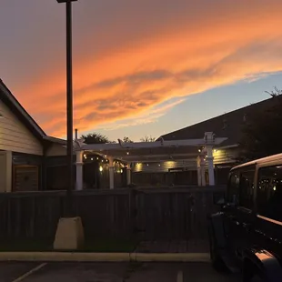 Sunset over Captain Groovy&apos;s