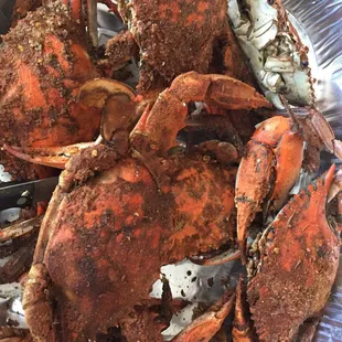 a pile of crabs