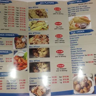 a menu for a restaurant