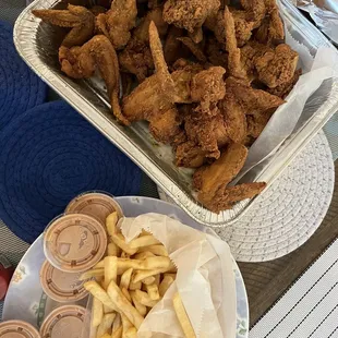Wings and fries
