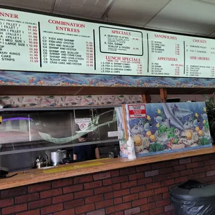 the menu for the restaurant
