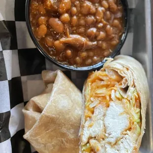 a burrito and beans