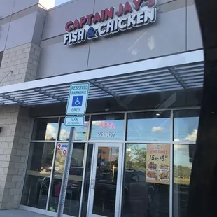 the front of the restaurant