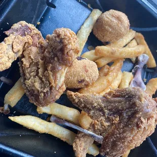 fried chicken and french fries