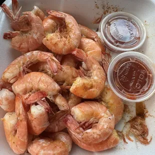 Luke-warm, basically cold spice shrimp!