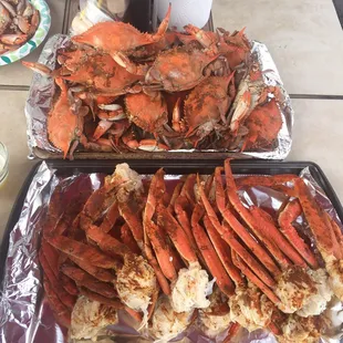 Get the lady blue crabs...also if ya want a lot of meat and goodness inside. Have them steamed and seasoned and your good to go.
