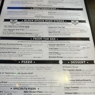 the menu