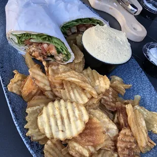 Chicken Shawarma pita  side of Hummus