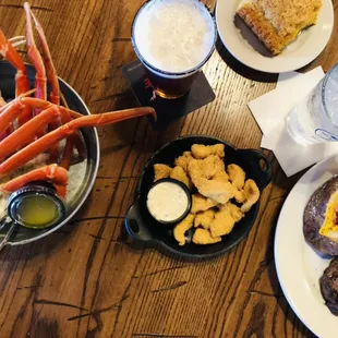 Crab legs and gator bites