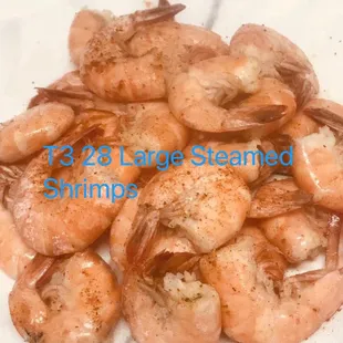 a pile of cooked shrimp