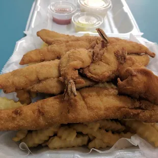 Fish and Shrimp Lunch Special, $7