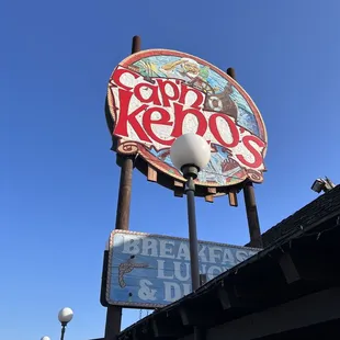 Outside. The historic sign.