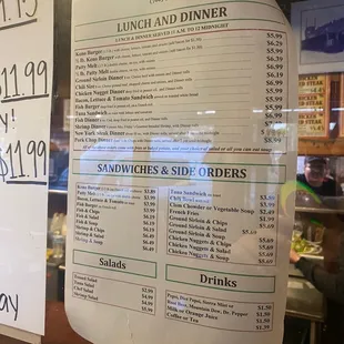 Menu 1/23 same prices for 20+ years!