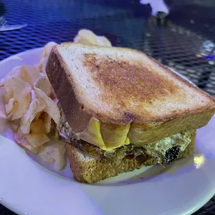 Bologna &amp; Egg grilled cheese