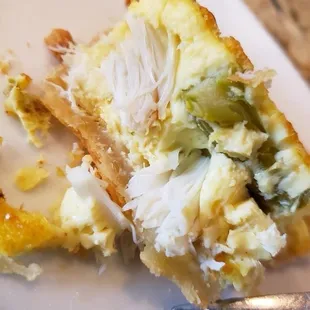 Crab and asparagus quiche ordered for take home family holiday