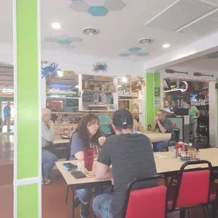diners sitting at tables in a restaurant