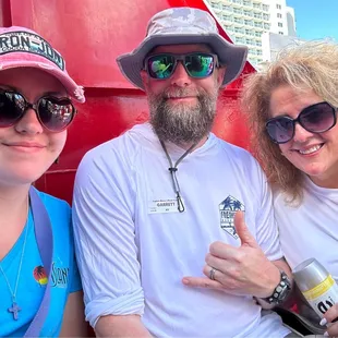 My daughter, my husband, and myself enjoying the cruise