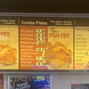 menus and prices