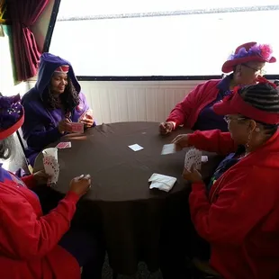 Card players will always have a deck of cards and find a spot to play.