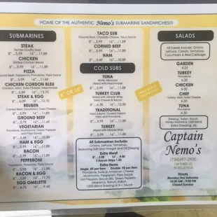 Menu as if 12/8/16