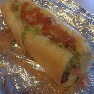 Corned beef and cheese extra dressing extra seasoning